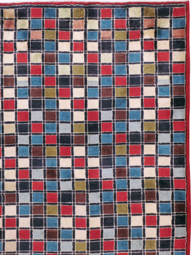 Vintage Persian Kashan Art Deco Rug, No.18687 - Gsblank