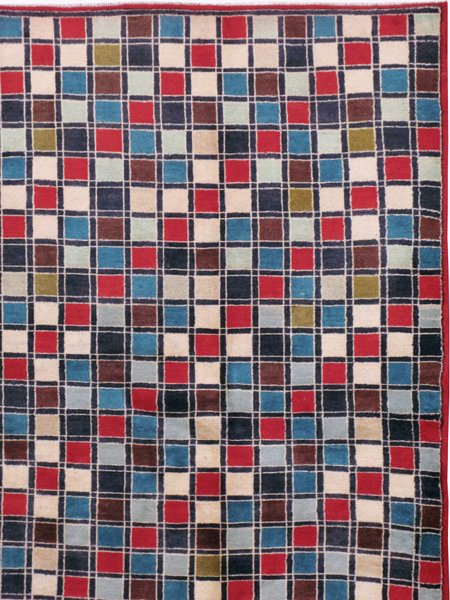 Vintage Persian Kashan Art Deco Rug, No.18687 - Gsblank