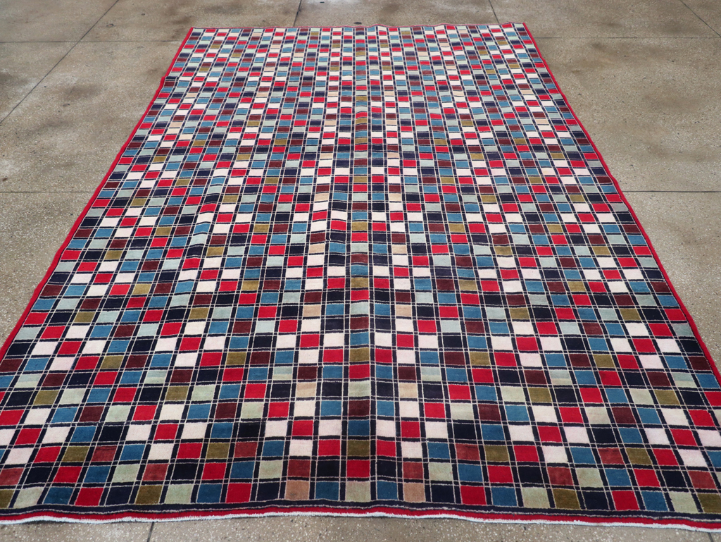 Vintage Persian Kashan Art Deco Rug, No.18687 - Gsblank