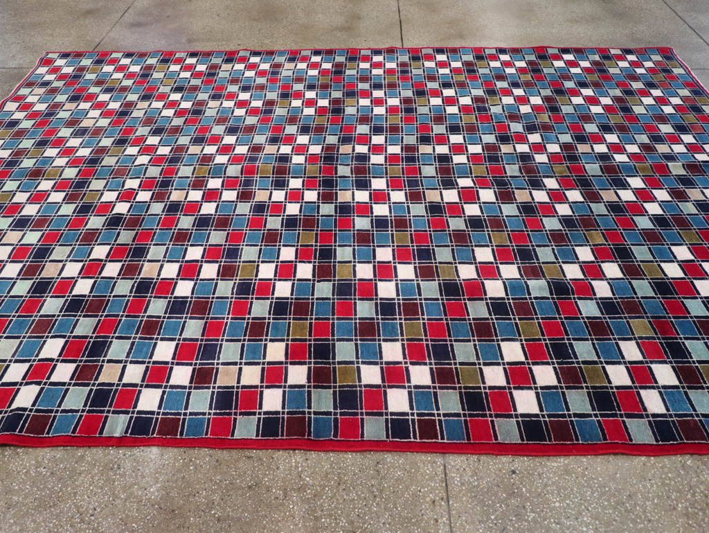 Vintage Persian Kashan Art Deco Rug, No.18687 - Gsblank