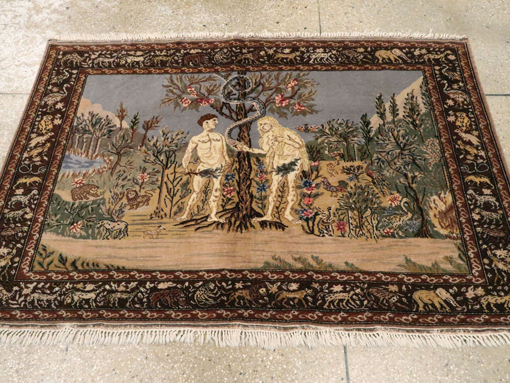Vintage Turkish Sivas Pictorial Rug, No.18696 - Gsblank