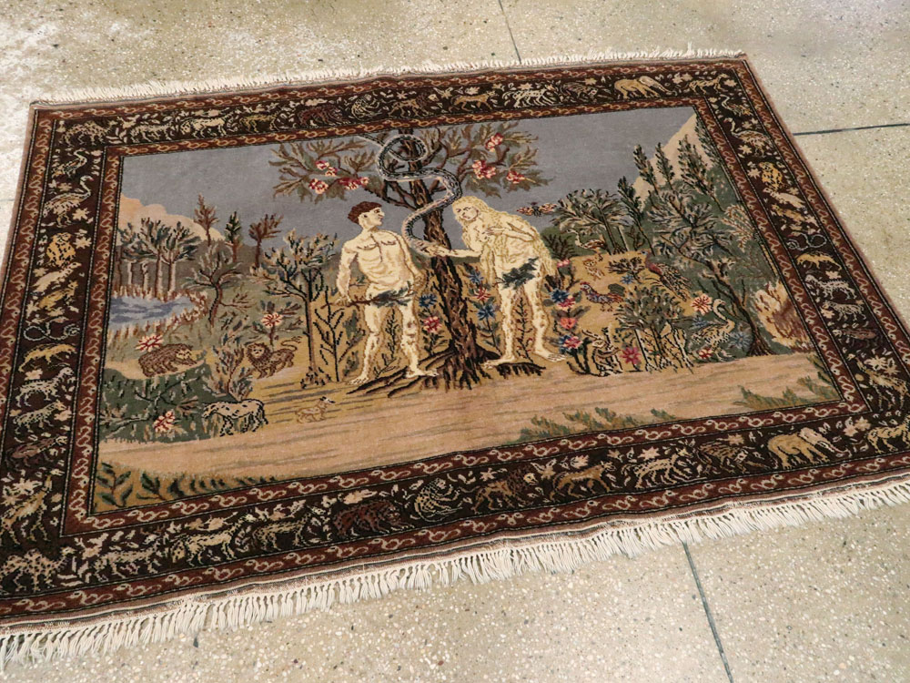 Vintage Turkish Sivas Pictorial Rug, No.18696 - Gsblank