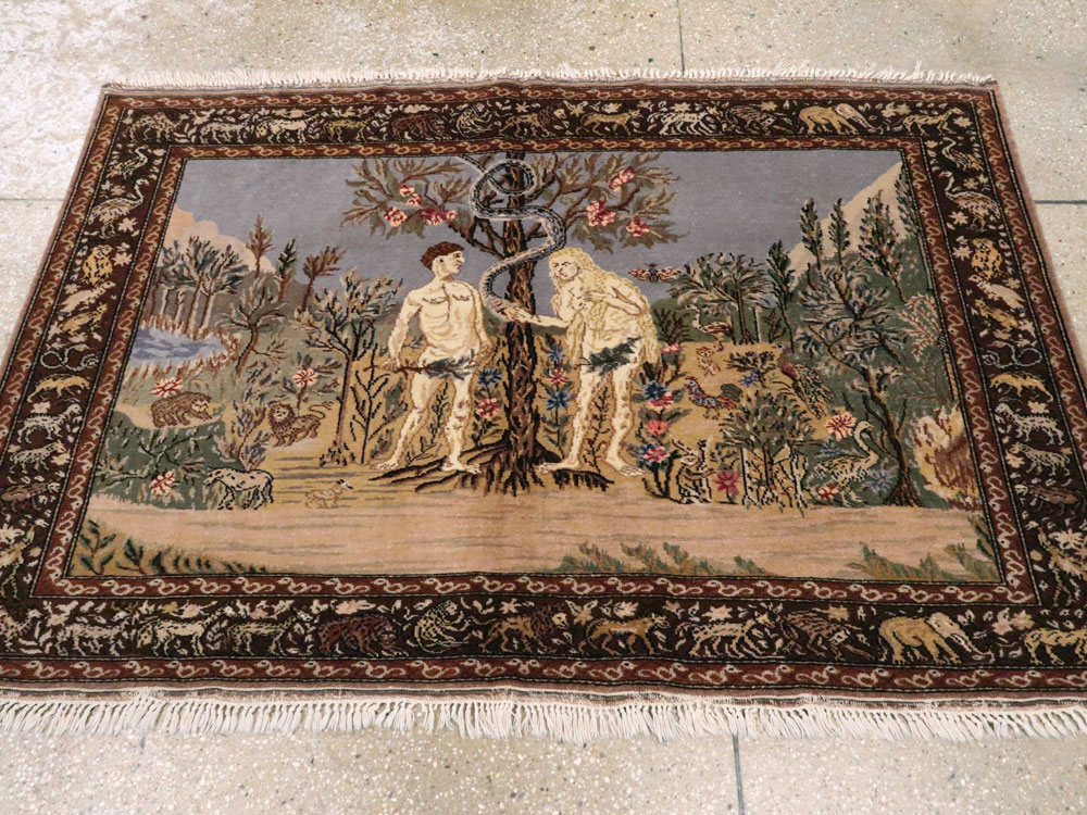 Vintage Turkish Sivas Pictorial Rug, No.18696 - Gsblank