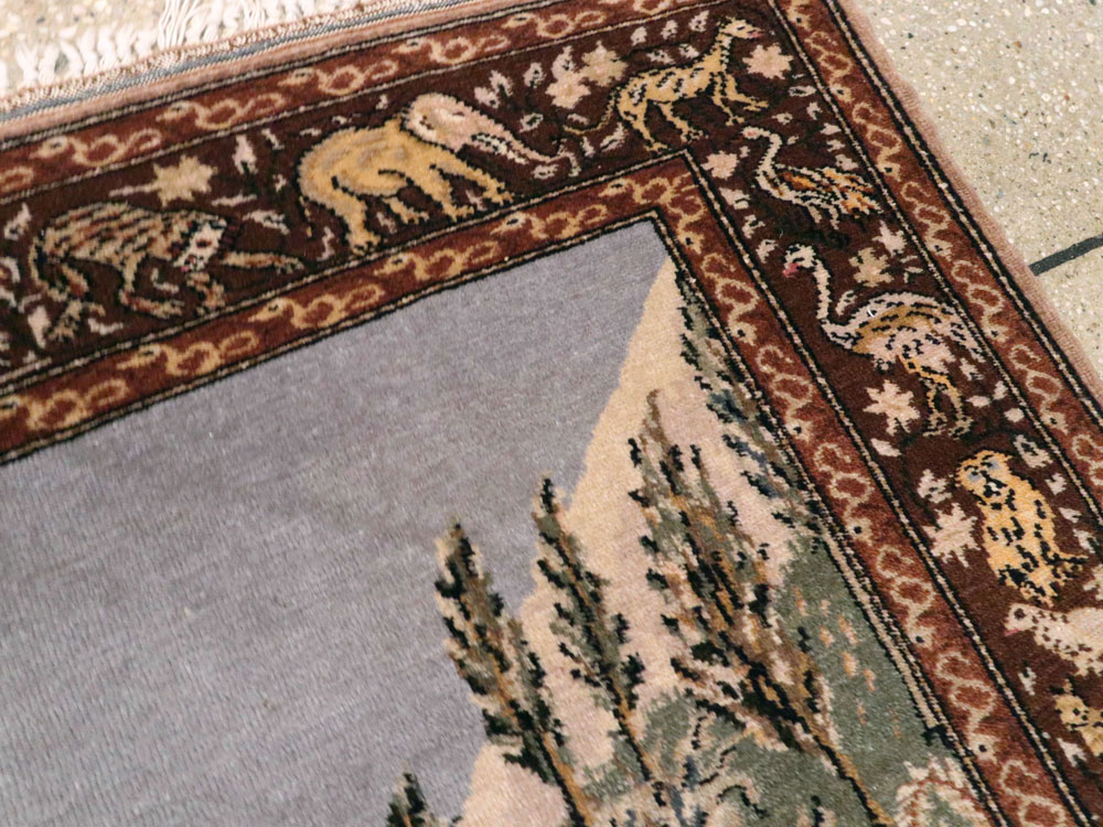 Vintage Turkish Sivas Pictorial Rug, No.18696 - Gsblank