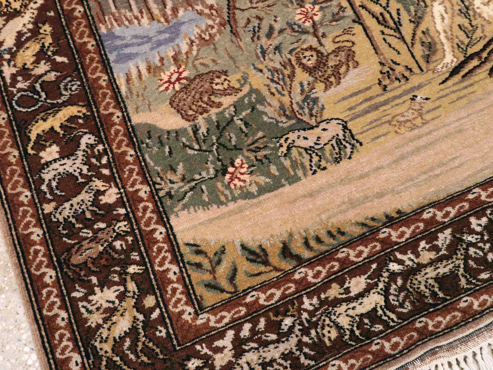 Vintage Turkish Sivas Pictorial Rug, No.18696 - Gsblank