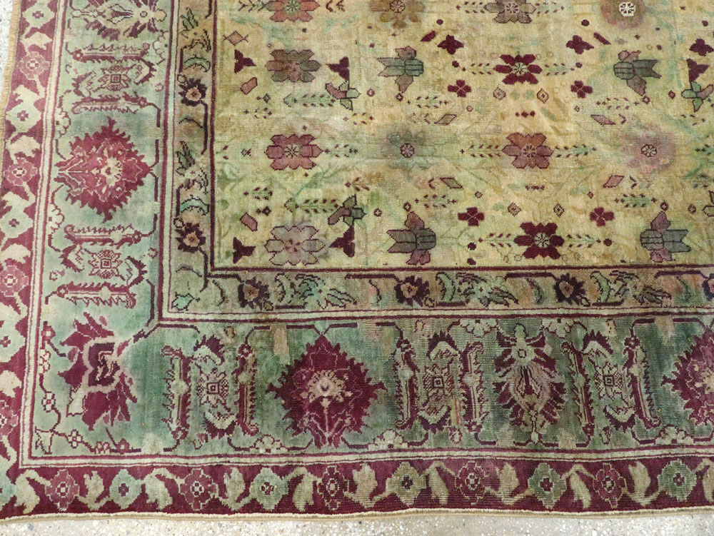Antique Indian Agra Square Carpet, No.18730 - Gsblank