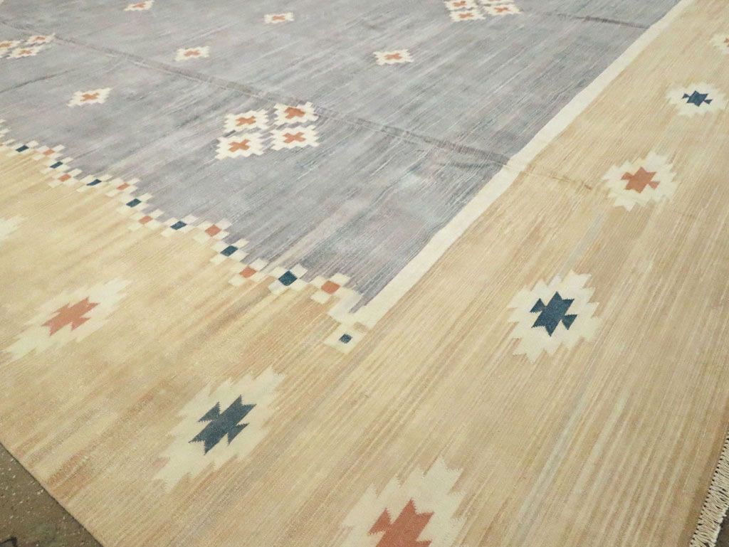 Vintage Indian Flatweave Kilim Dhurrie, No.18754 - Gsblank