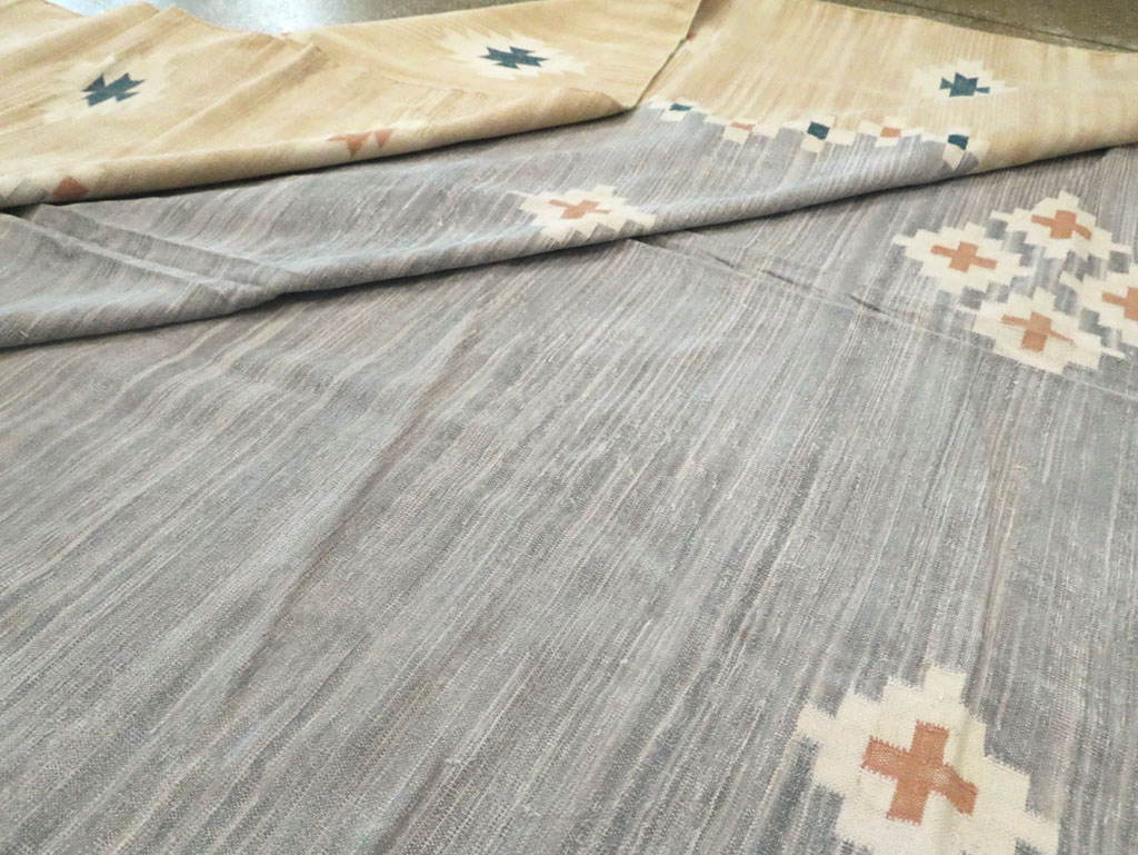 Vintage Indian Flatweave Kilim Dhurrie, No.18754 - Gsblank