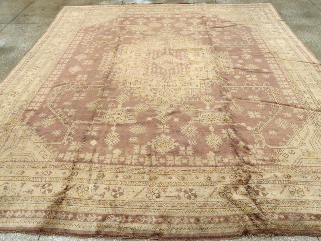 Antique Turkish Oushak Room Size Carpet, No.18794 - Gsblank