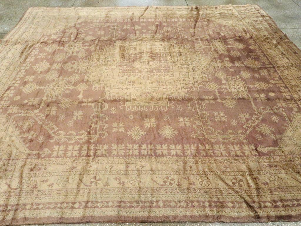 Antique Turkish Oushak Room Size Carpet, No.18794 - Gsblank