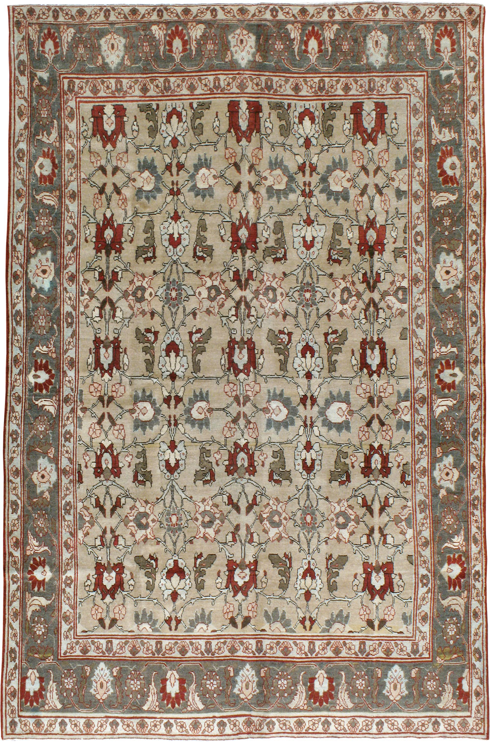 Antique Persian Tabriz Accent Rug, No.18817 - Gsblank