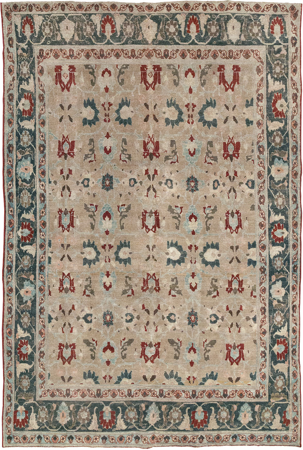 Antique Persian Tabriz Accent Rug, No.18817 - Gsblank