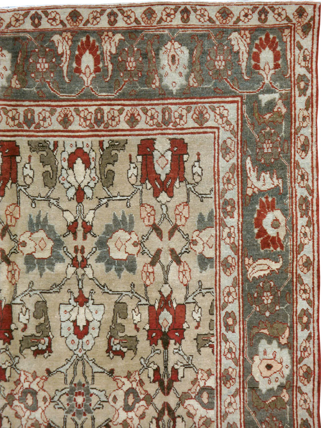 Antique Persian Tabriz Accent Rug, No.18817 - Gsblank