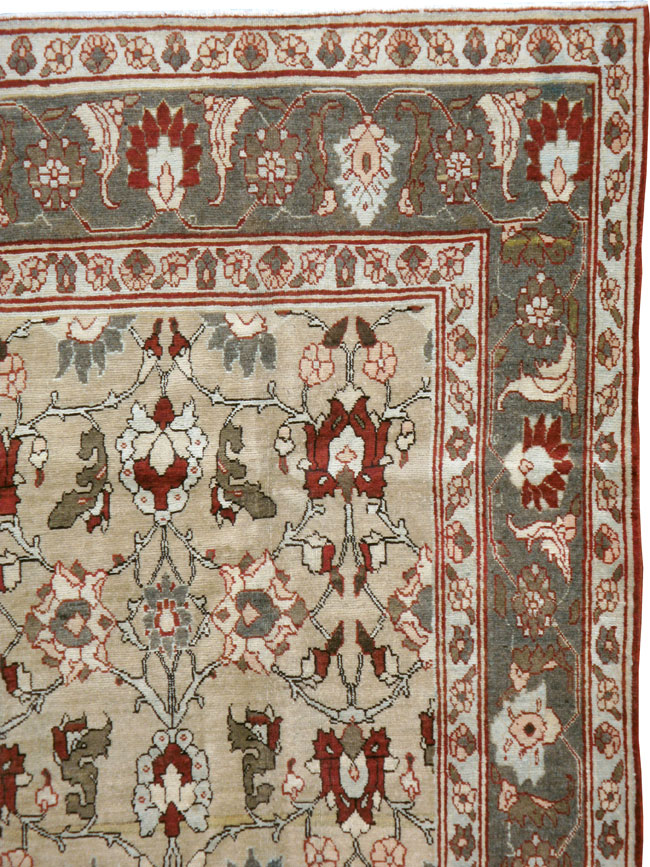 Antique Persian Tabriz Accent Rug, No.18817 - Gsblank