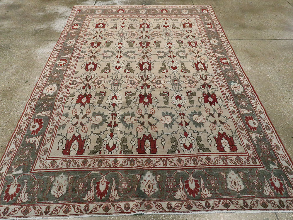 Antique Persian Tabriz Accent Rug, No.18817 - Gsblank
