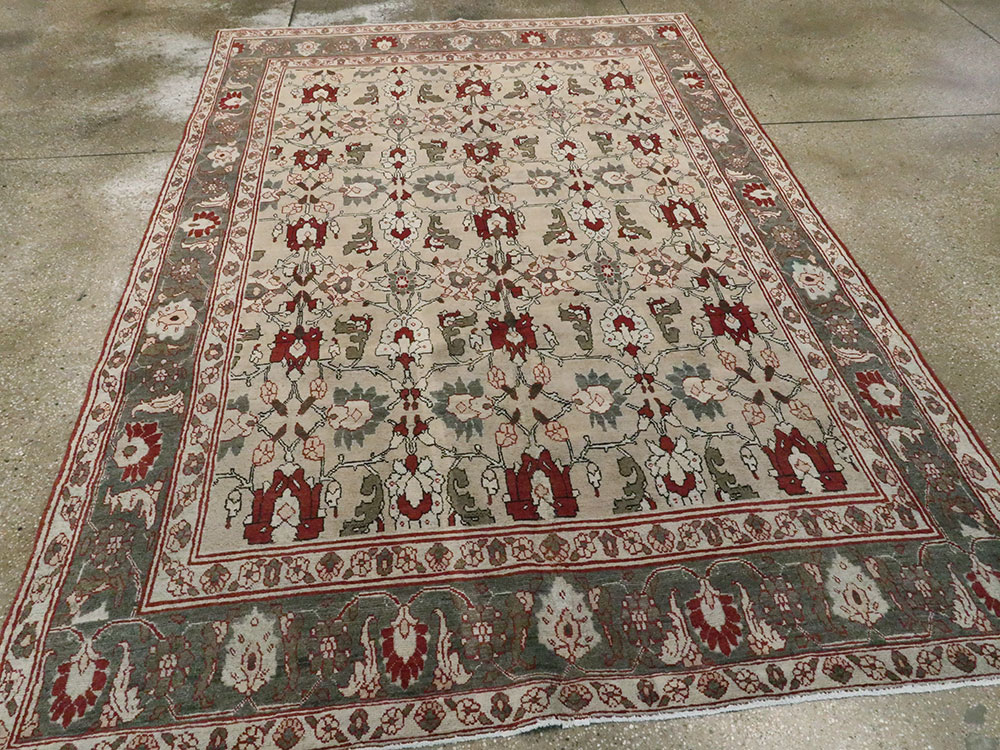 Antique Persian Tabriz Accent Rug, No.18817 - Gsblank
