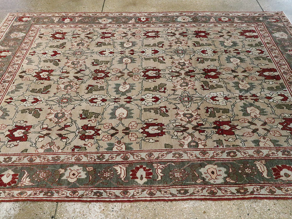 Antique Persian Tabriz Accent Rug, No.18817 - Gsblank