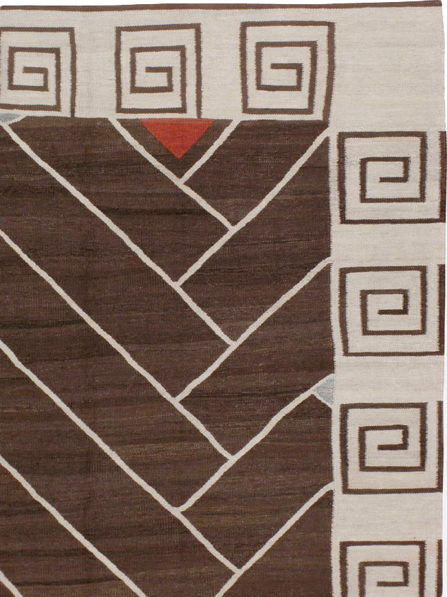 Vintage Persian Modernist Flatweave Kilim, No.18872 - Gsblank