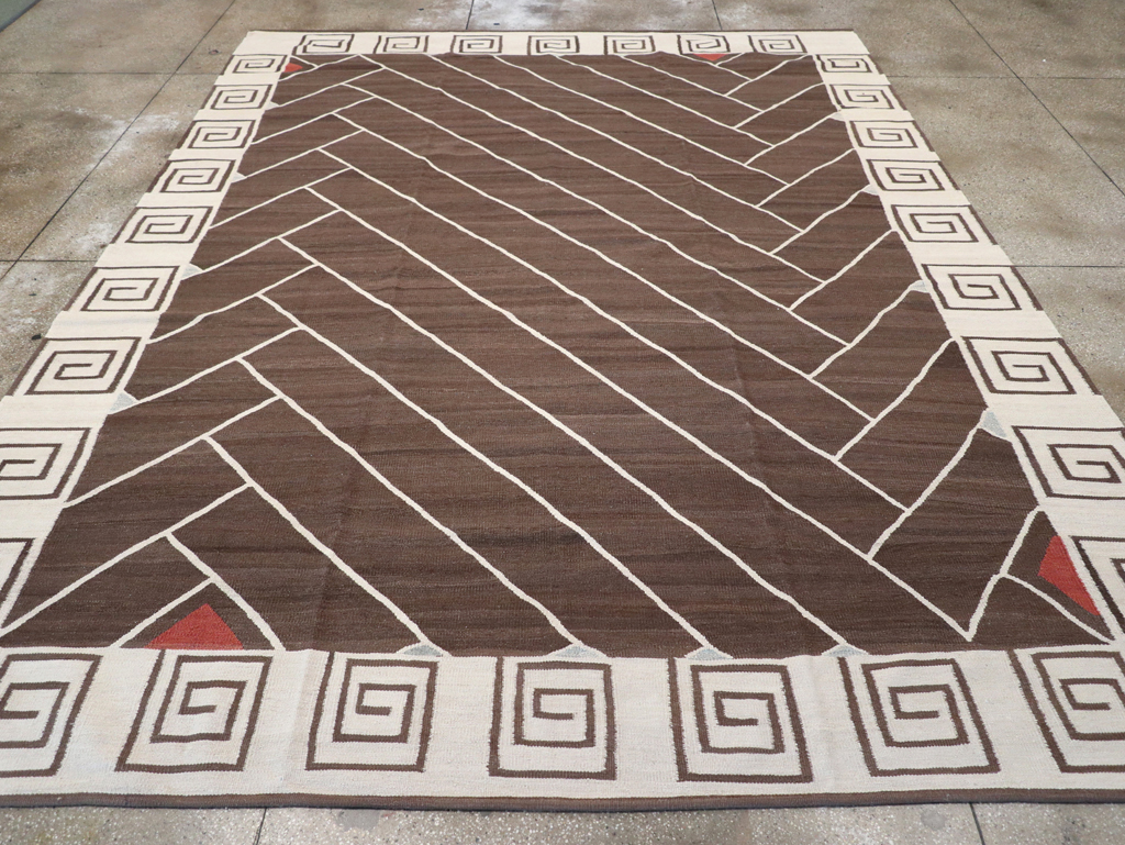 Vintage Persian Modernist Flatweave Kilim, No.18872 - Gsblank