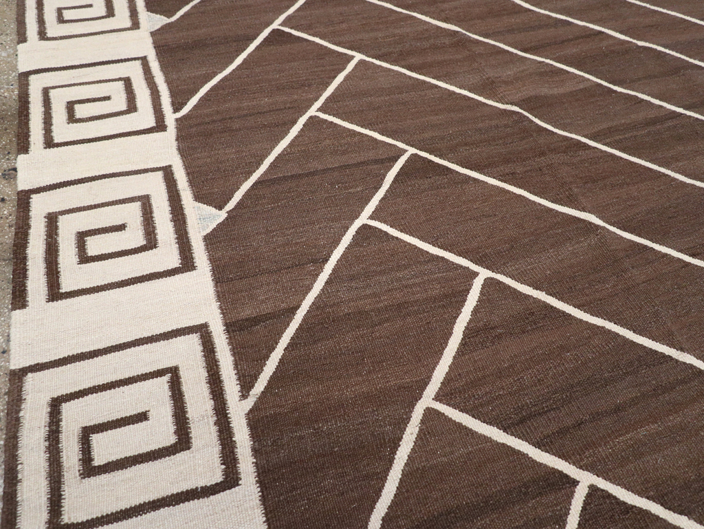Vintage Persian Modernist Flatweave Kilim, No.18872 - Gsblank