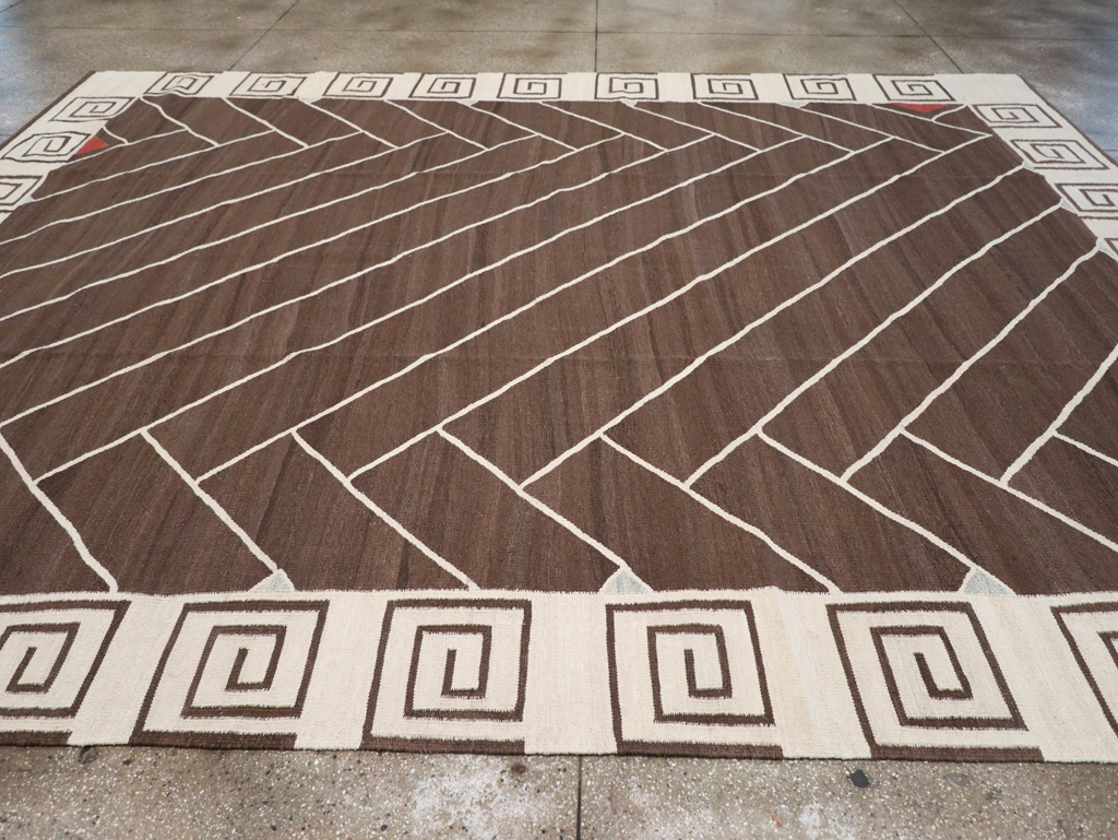 Vintage Persian Modernist Flatweave Kilim, No.18872 - Gsblank