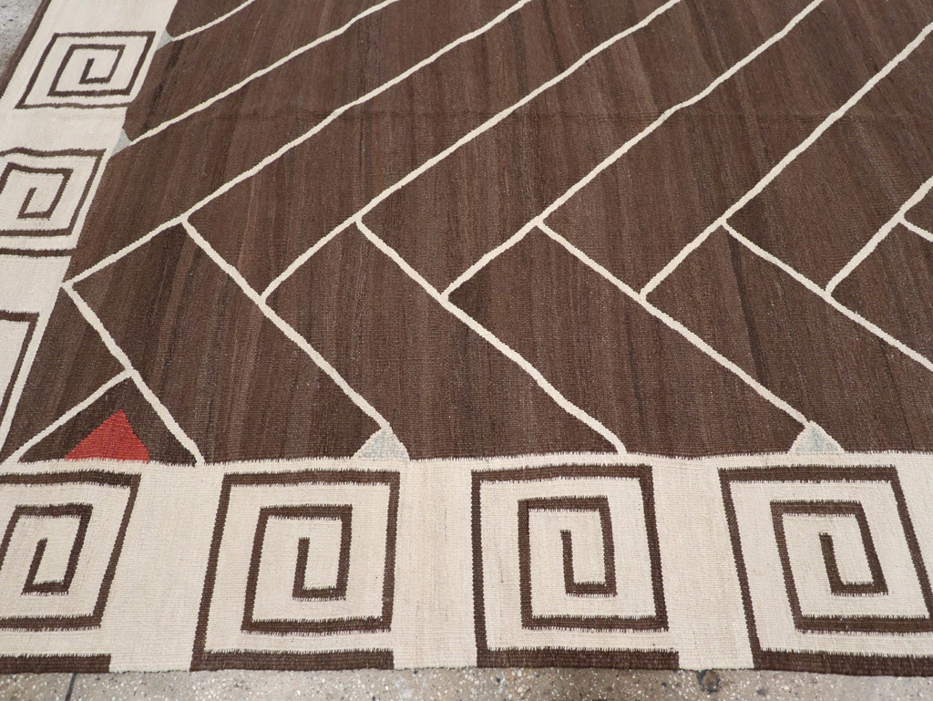 Vintage Persian Modernist Flatweave Kilim, No.18872 - Gsblank