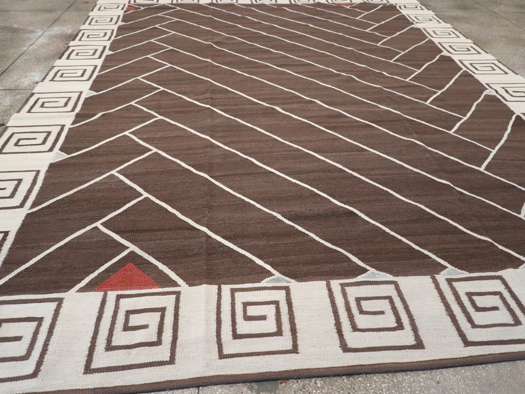 Vintage Persian Modernist Flatweave Kilim, No.18872 - Gsblank