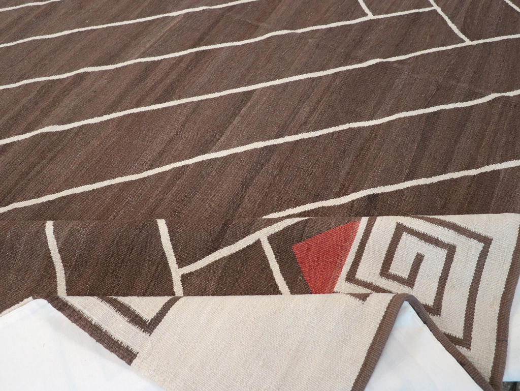 Vintage Persian Modernist Flatweave Kilim, No.18872 - Gsblank