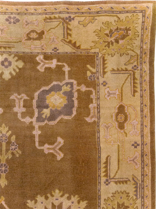 Antique Turkish Oushak Square Room Size Carpet, No.18896 - Gsblank