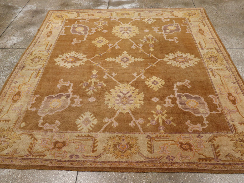 Antique Turkish Oushak Square Room Size Carpet, No.18896 - Gsblank