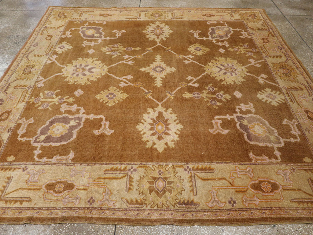 Antique Turkish Oushak Square Room Size Carpet, No.18896 - Gsblank
