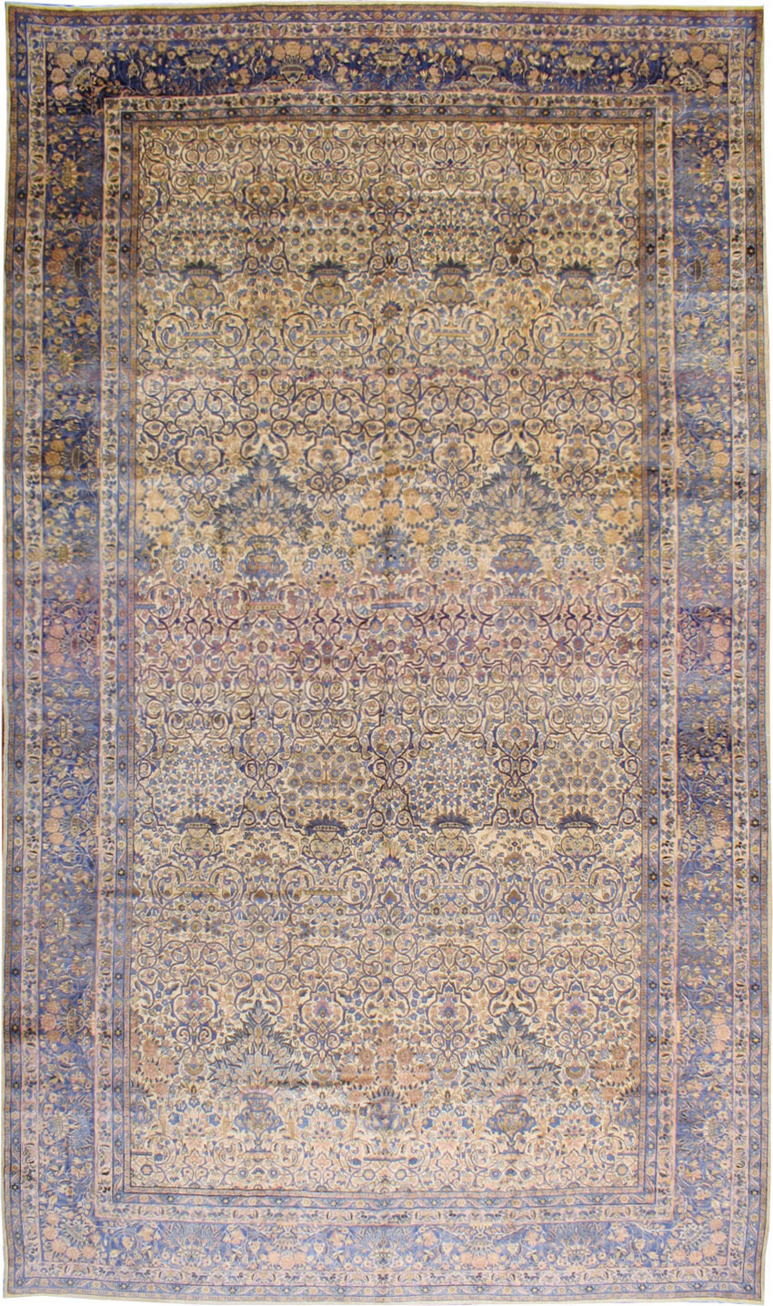 Vintage Persian Lavar Kerman Oversize Carpet, No.18917 - Gsblank