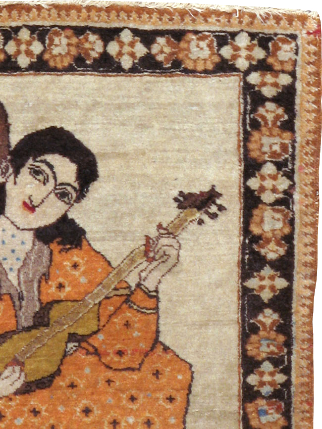 Vintage Persian Tabriz Pictorial Rug, No.18933 - Gsblank