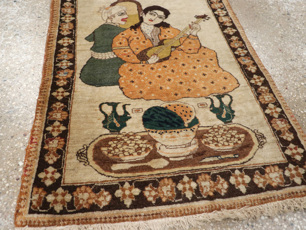 Vintage Persian Tabriz Pictorial Rug, No.18933 - Gsblank