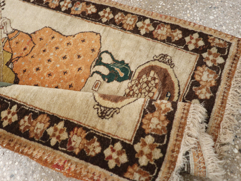 Vintage Persian Tabriz Pictorial Rug, No.18933 - Gsblank