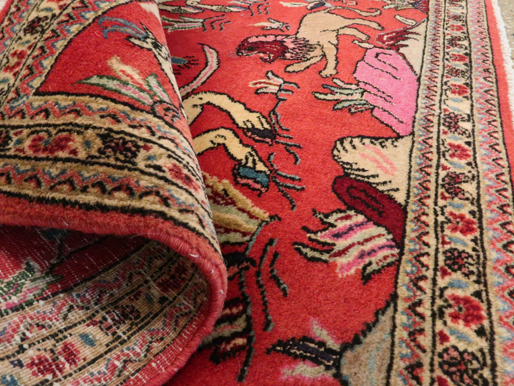 Vintage Persian Quom Pictorial Rug (Pair: 2 of 2), No.18997 - Gsblank