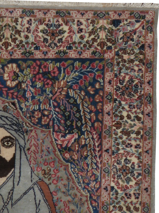 Vintage Persian Tabriz Pictorial Rug, No.19001 - Gsblank