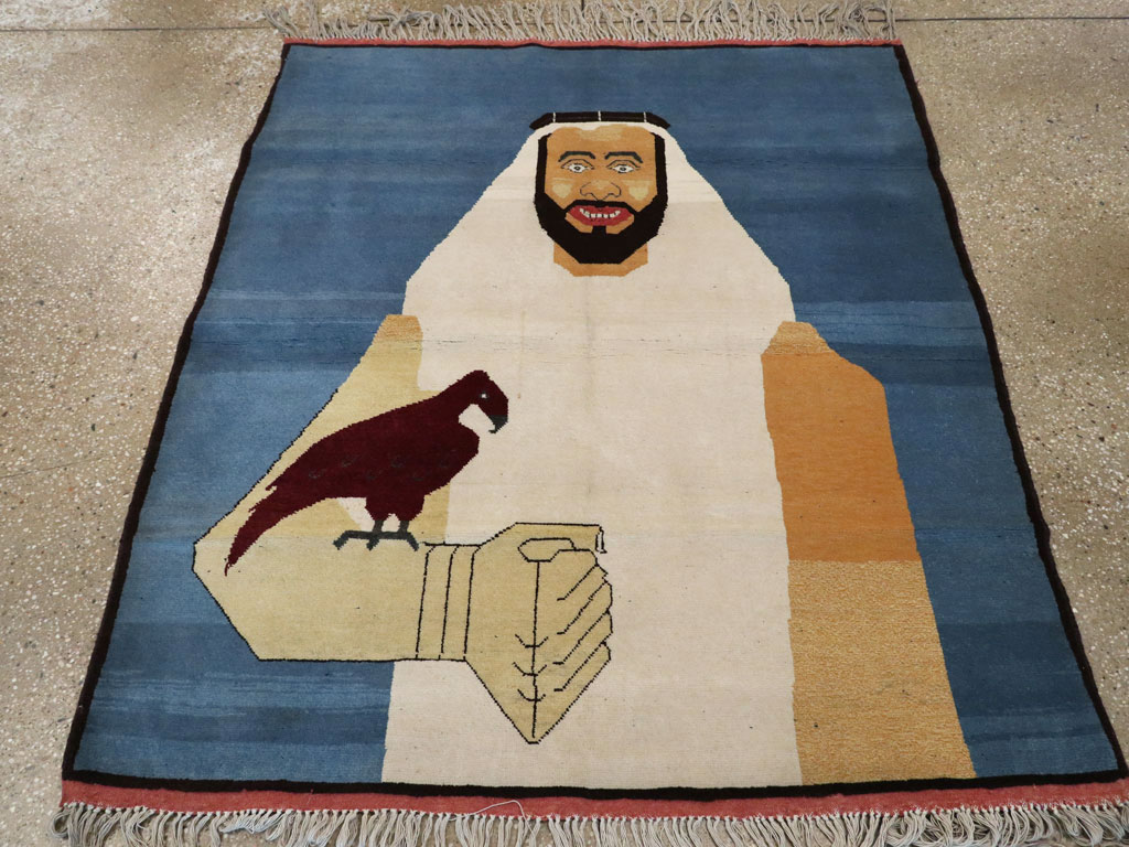 Vintage Afghan Turkoman Pictorial Rug, No.19003 - Gsblank