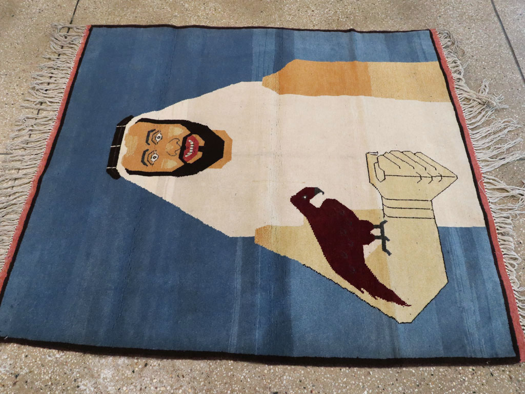 Vintage Afghan Turkoman Pictorial Rug, No.19003 - Gsblank