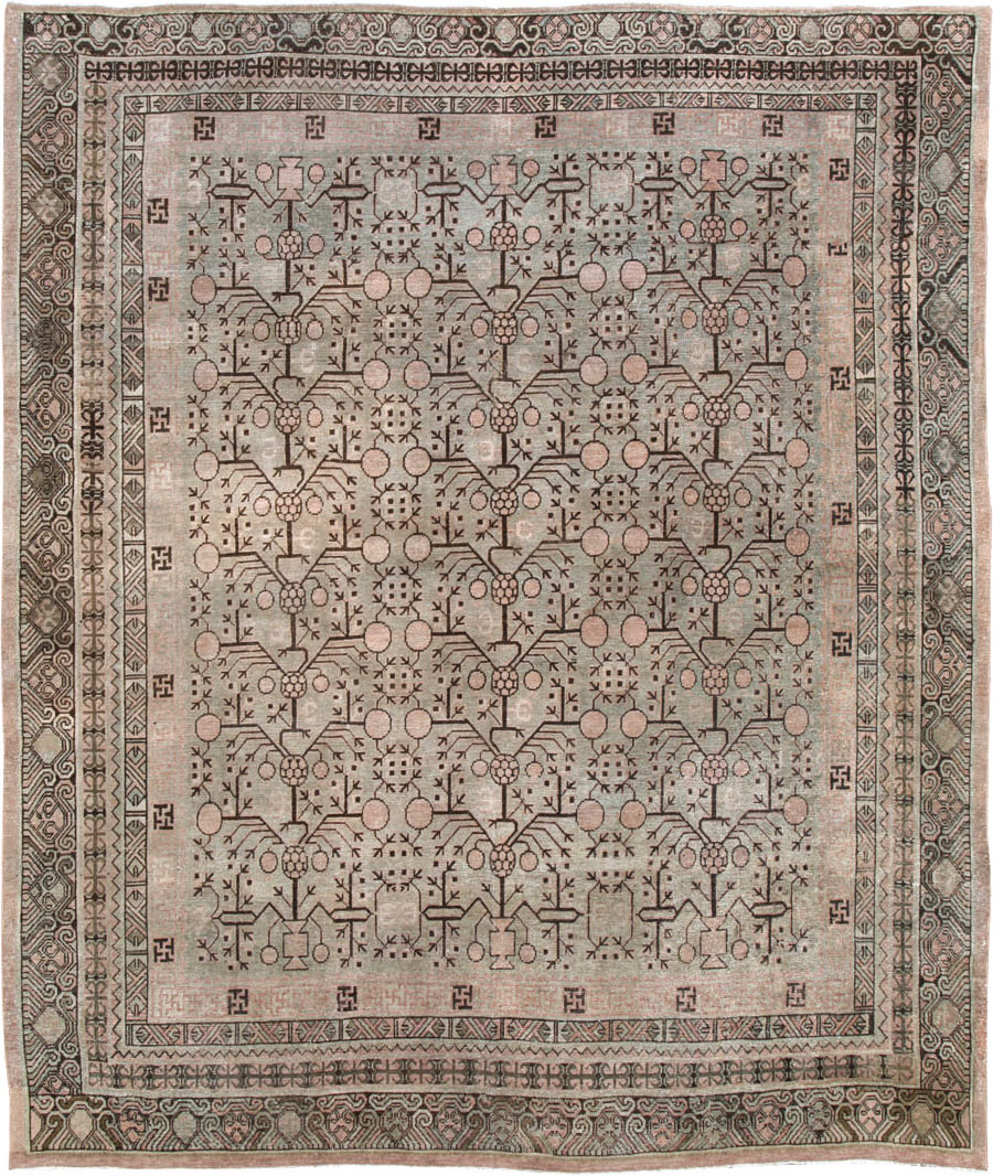 Antique East Turkestan Khotan Room Size Carpet, No.19007 - Gsblank