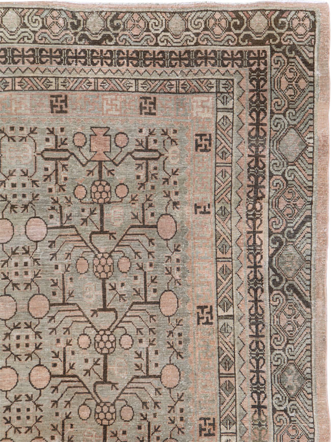 Antique East Turkestan Khotan Room Size Carpet, No.19007 - Gsblank