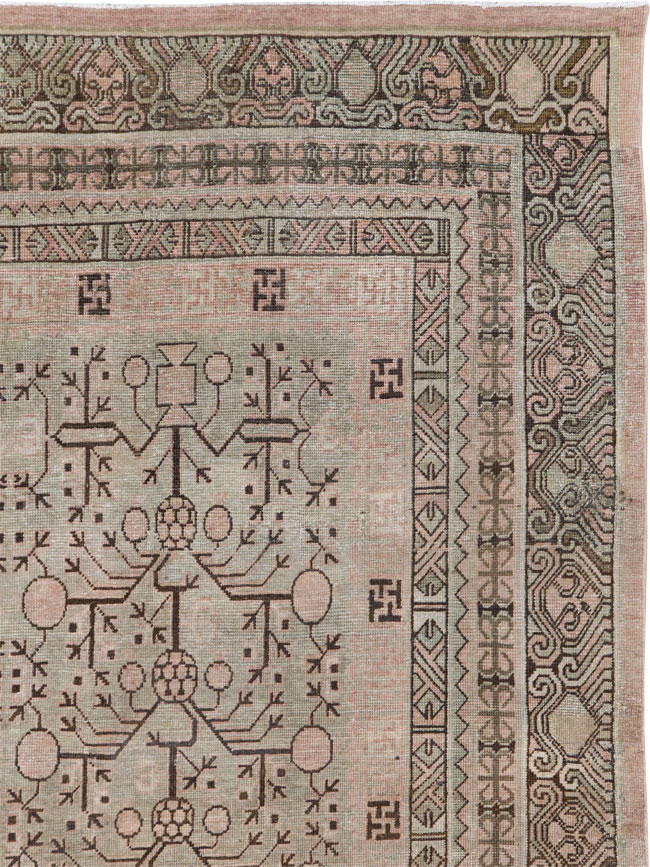 Antique East Turkestan Khotan Room Size Carpet, No.19007 - Gsblank