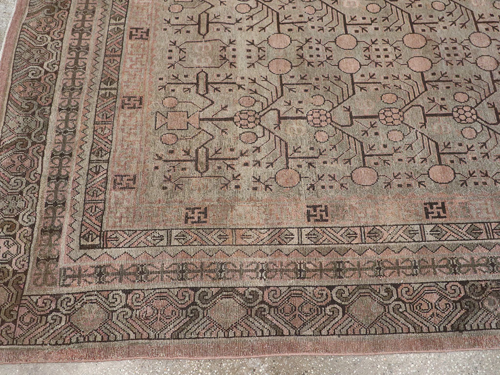 Antique East Turkestan Khotan Room Size Carpet, No.19007 - Gsblank