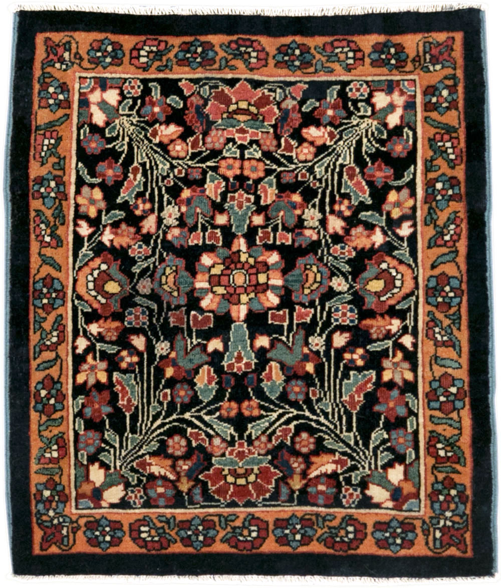 Antique Persian Sarouk Fereghan Square Throw Rug (Pair: 1 of 2), No.19031 - Gsblank