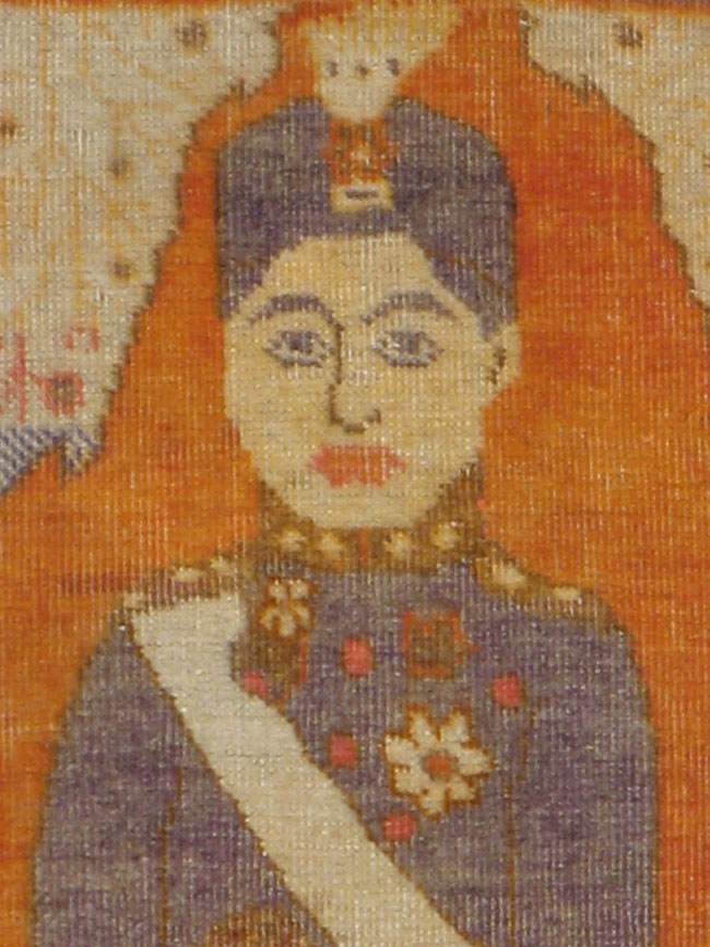 Vintage Persian Tabriz Pictorial Rug, No.19035 - Gsblank