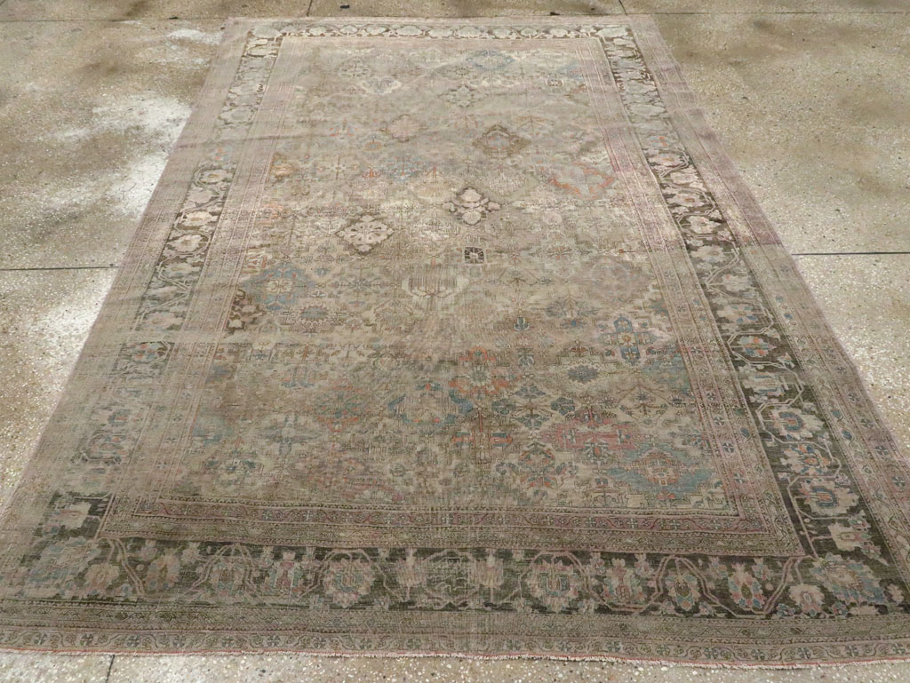 Antique Persian Silk Kashan Accent Carpet, No.19036 - Gsblank