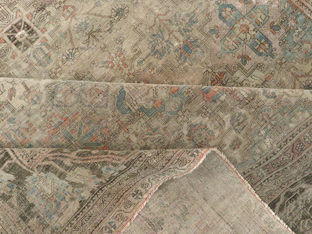 Antique Persian Silk Kashan Accent Carpet, No.19036 - Gsblank