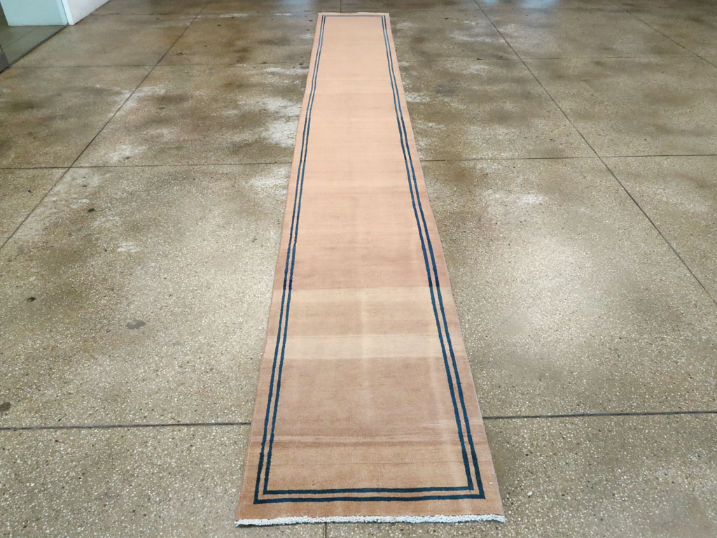 Vintage Persian Mashad Minimalist Runner, No.19038 - Gsblank