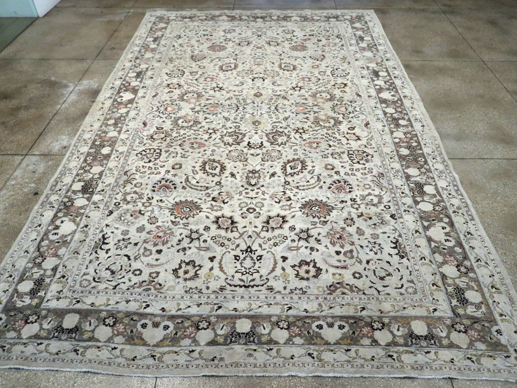 Vintage Persian Mashad Large Room Size Carpet, No.19039 - Gsblank