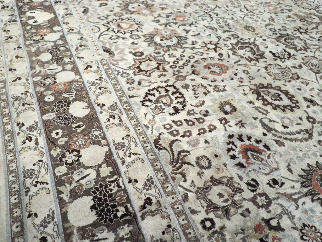Vintage Persian Mashad Large Room Size Carpet, No.19039 - Gsblank